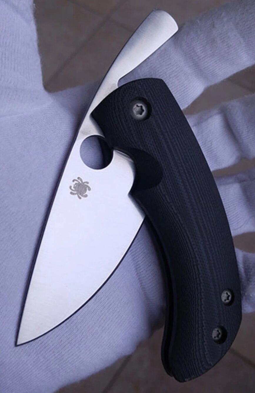 SPYDERCO C167GP FRICTION FOLDER BLACK G10 Handles PLAIN EDGE Rare Knife